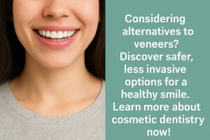 Worried "why veneers are bad"? An image portraying the potential risks of dental veneers, such as tooth sensitivity, decay under the veneer, and aesthetic issues like mismatched color. No text on the image.