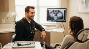 Dentist in Levelland providing consultation in a modern clinic